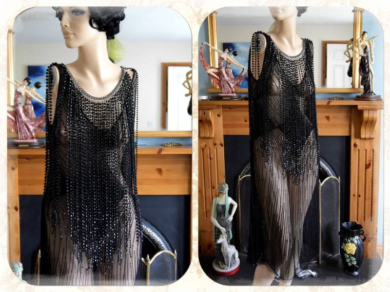 Goth Art Deco Schöne Vintage Quaste Perlen Und Pailletten Schwarzen Kettenumhang Goth Art Deco Schöne Vintage Quaste Perlen Und Pailletten Schwarzen Kettenumhang von CrimsonQueens