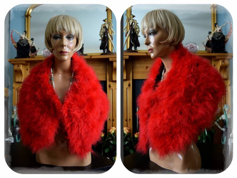Vintage Flapper Umhang 1920 Marabu Downton Abtei Great Gatsby Rot Straußen Abendumhang Größe L Vintage Flapper Umhang 1920 Marabu Downton Abtei Great Gatsby Rot Straußen Abendumhang Größe L von CrimsonQueens