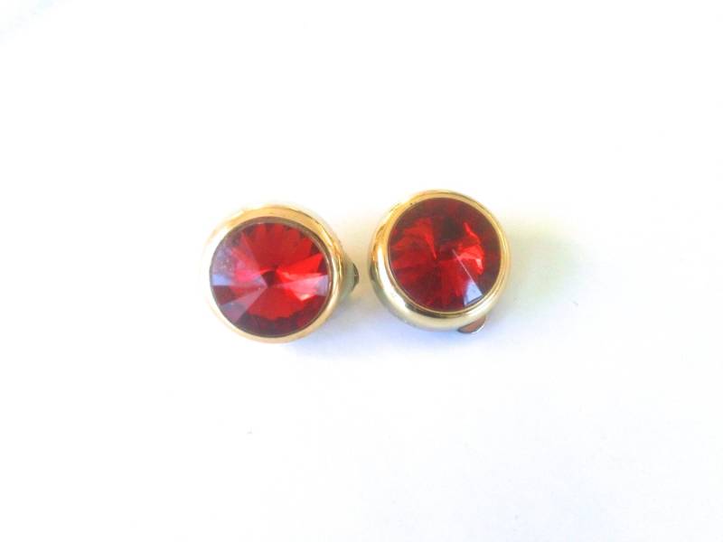 Rote Taste Rivoli Ohrringe Vintage Designer-Schmuck Mode-Accessoire von CrimsonVintique