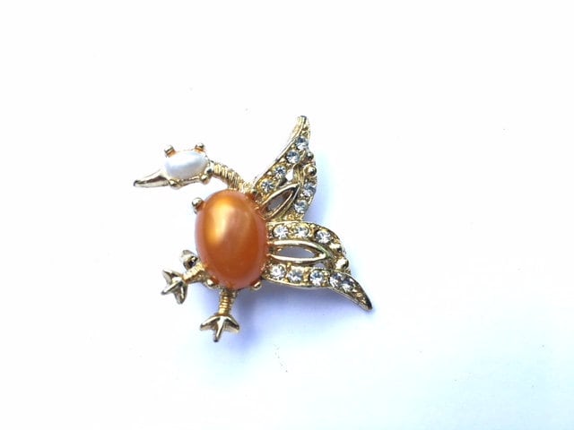 Tangerine Jelly Belly Vogel Brosche Scatter Pin Retro Mode Figur Schmuck von CrimsonVintique