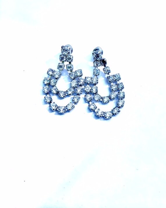 strass Baumeln-Drop Ohrringe Retro-Mode Glamour Schmuck von CrimsonVintique