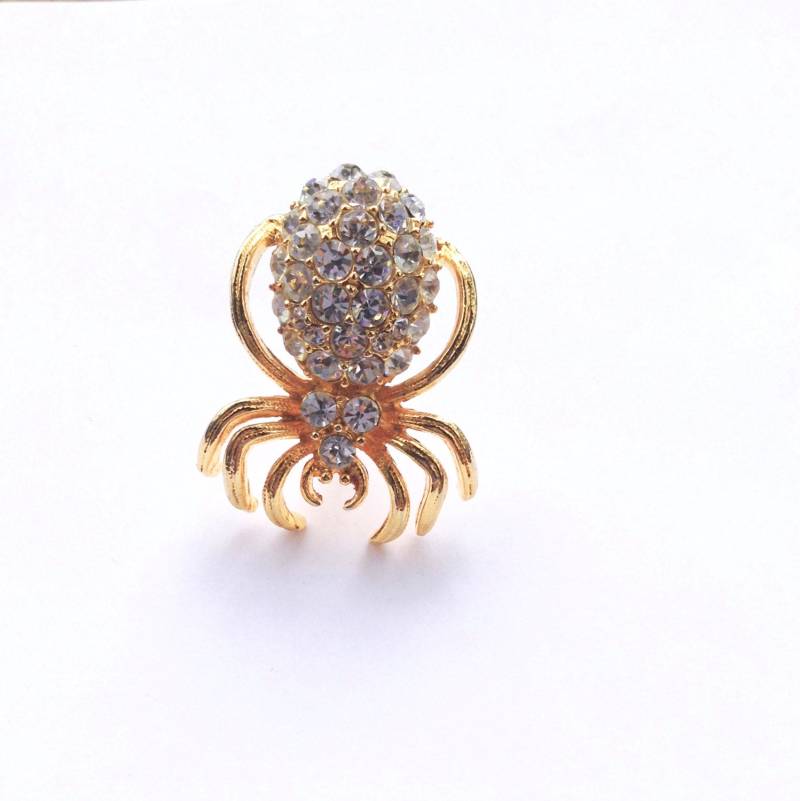 strass Bee Brosche Gold Insekt Scatter Pin Vintage Mode Figürlichen Schmuck von CrimsonVintique