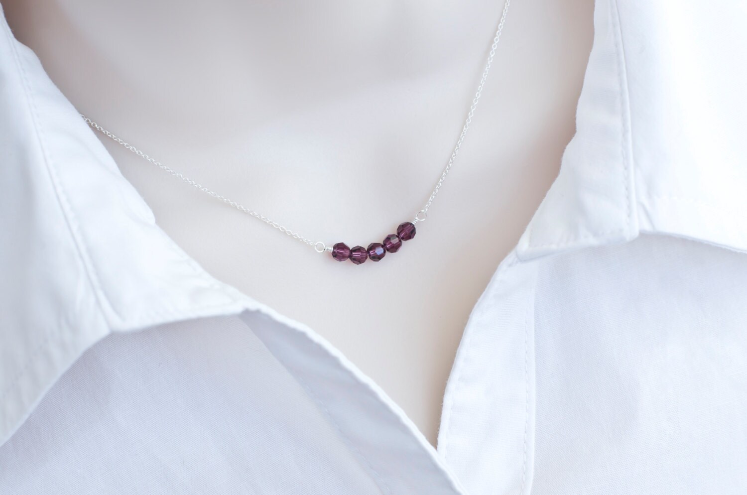 Amethyst Halskette, Birthstone Swarovski Geburtsstein Personalisierte Familie Mutter Großmutter Halskette Amethyst Halskette, Birthstone Swarovski Geburtsstein Personalisierte Familie Mutter Großmutter Halskette von CrinaJewelleryDesign