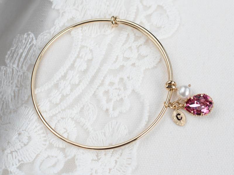 Benutzerdefinierte Geburtsstein Armreif Für Mama - Mutter Geschenk Initial Armband Familien Brautjungfern Benutzerdefinierte Geburtsstein Armreif Für Mama - Mutter Geschenk Initial Armband Familien Brautjungfern von CrinaJewelleryDesign