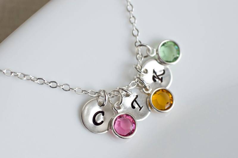 Birthstone Erste Kette, Personalisierte Halskette, Swarovski Geburtsstein Reize Und Ursprünglichen Charmehalskette, Familie, Mutter, Großmutter Birthstone Erste Kette, Personalisierte Halskette, Swarovski Geburtsstein Reize Und Ursprünglichen Charmehalskette, Familie, Mutter, Großmutter von CrinaJewelleryDesign