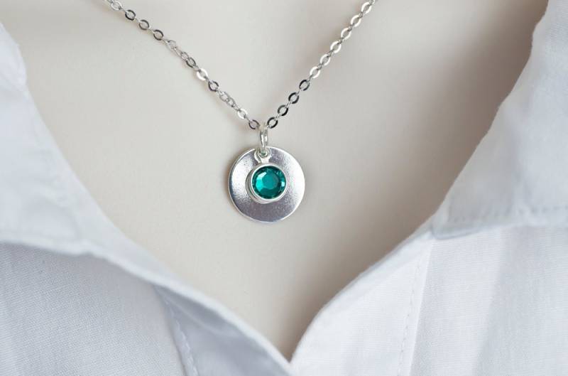 Geburtsstein Halskette, Sterling Silber Swarovski Geburtsstein Halskette, Sterling Silber Swarovski von CrinaJewelleryDesign