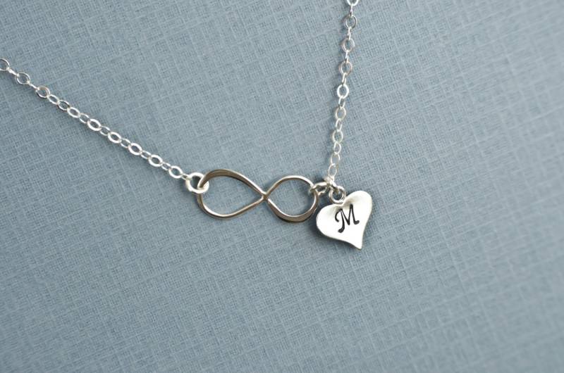 Infinity Erste Kette, Personalisiert, Infinity, Herz Initial Halskette, Sterling Silber, Personalisierte, Monogrammiert Modeschmuck Infinity Erste Kette, Personalisiert, Infinity, Herz Initial Halskette, Sterling Silber, Personalisierte, Monogrammiert Modeschmuck von CrinaJewelleryDesign