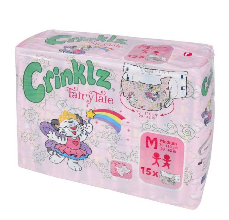 Crinklz Windeln Crinklz Fairy Tale - M (75-110 cm) (15-St., Windeln mit Folie im Märchendesign) von Crinklz