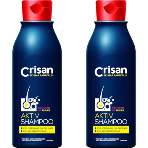 Crisan Aktiv Shampoo, Shampoo gegen Haarausfall, Haarpflegemittel für dünner werdendes Haar, mit Arginin-Rezeptur, Haarpflege für Männer & Frauen, 250 ml (2er Pack) von Crisan