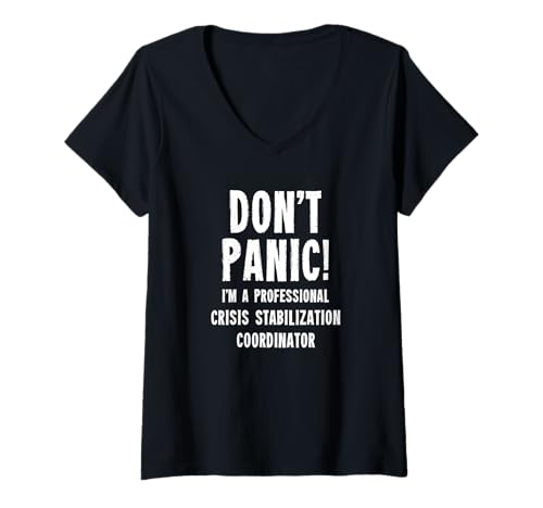 Damen Koordinator für Krisenstabilisierung T-Shirt mit V-Ausschnitt von Crisis Intervention & Mental Health Team Gifts
