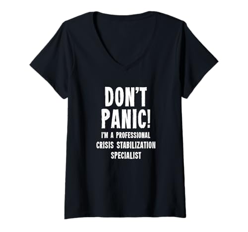 Damen Spezialist für Krisenstabilisierung T-Shirt mit V-Ausschnitt von Crisis Intervention & Mental Health Team Gifts