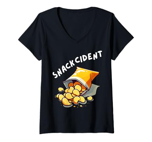 Damen SnackCident - lustige Chips und Snackliebhaber -Design T-Shirt mit V-Ausschnitt Damen SnackCident - lustige Chips und Snackliebhaber -Design T-Shirt mit V-Ausschnitt von Crispymood