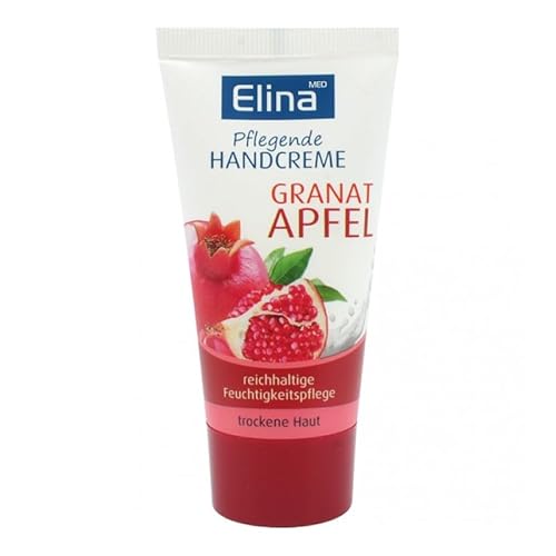 Elina Handcreme in Tube - Granatapfel - für trockene Haut - 6er Pack (6 x 50ml) von Cristalray