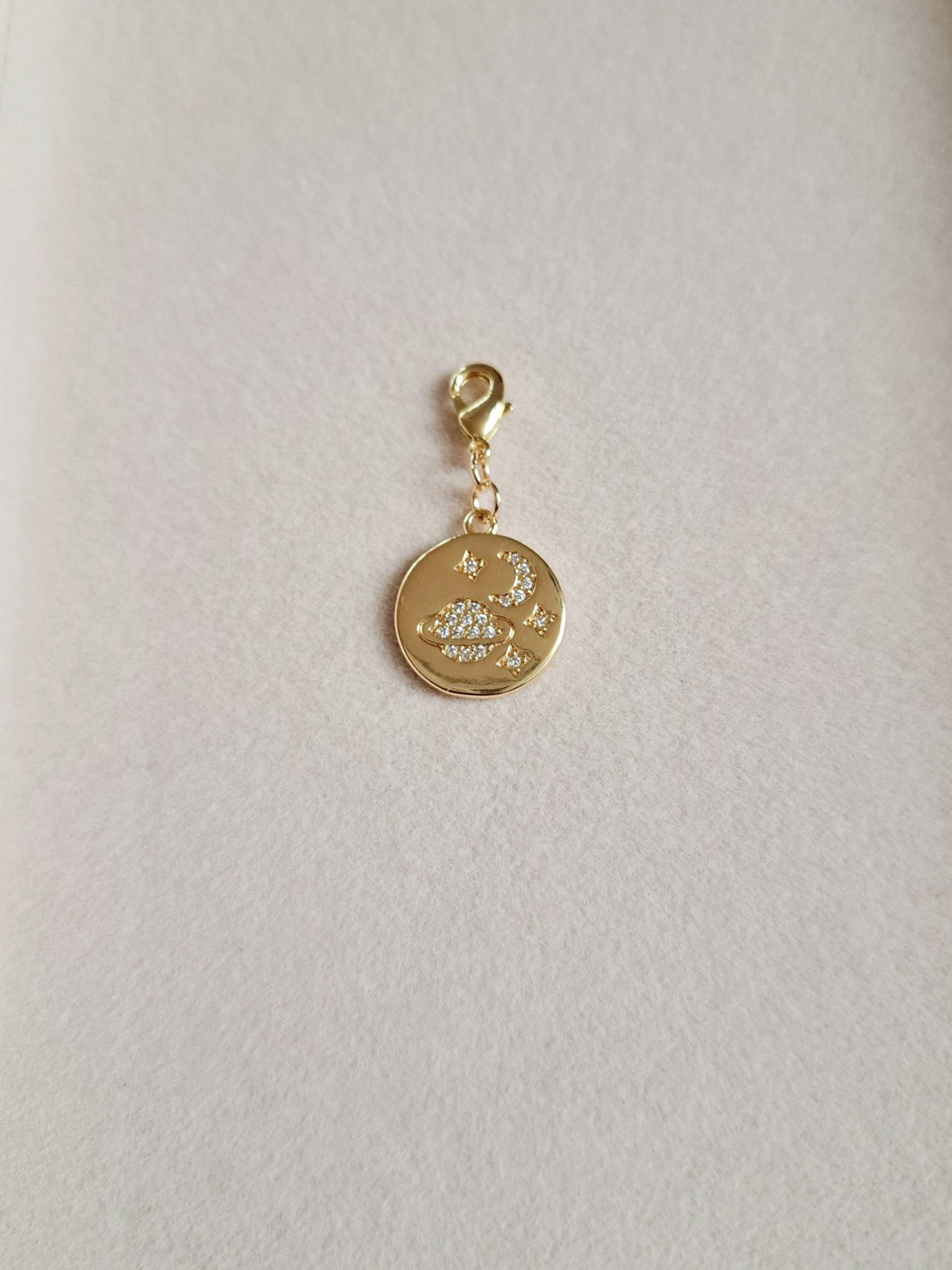 Anhänger Für Bettelarmband/ Planet Mond Universum Charm 14K Gold Filled von CristinaArnoldJoyas