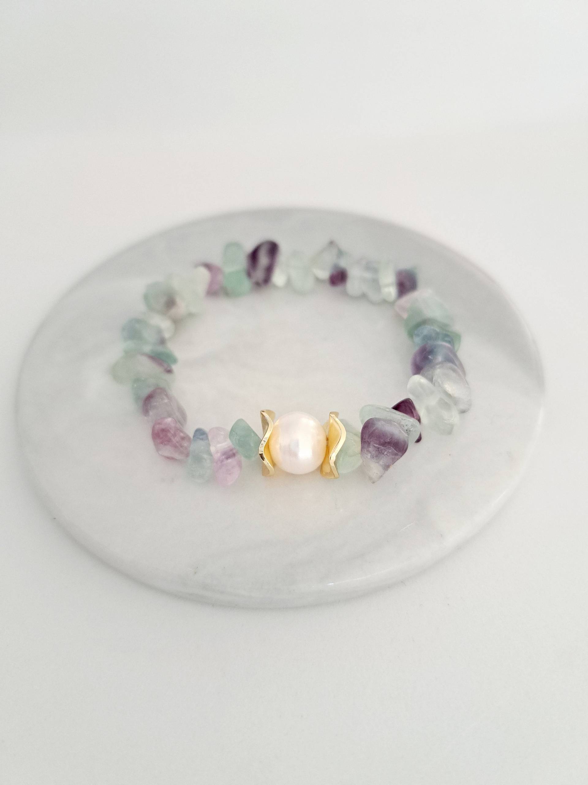 Armband Aus Fluorit Und Perlen von CristinaArnoldJoyas