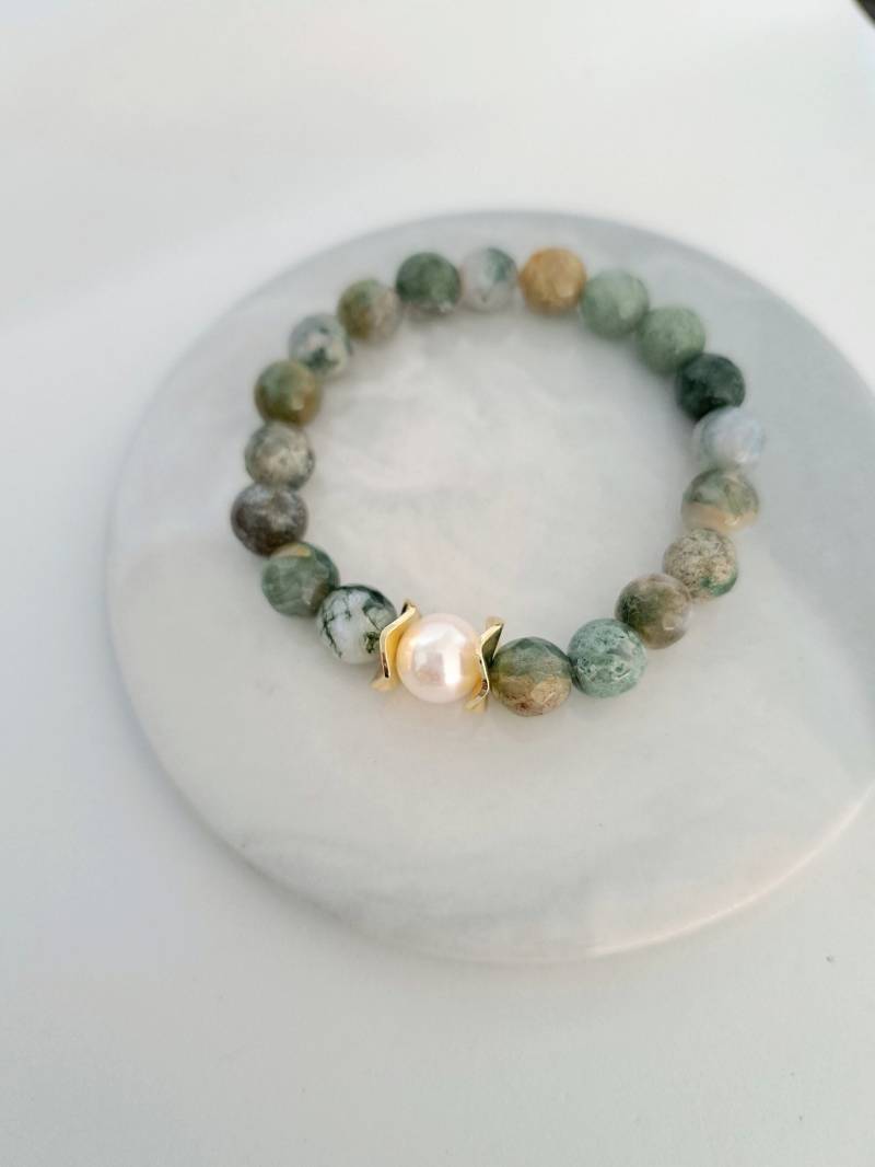 Moosachat Mit Perle Moosachat Mit Perle von CristinaArnoldJoyas