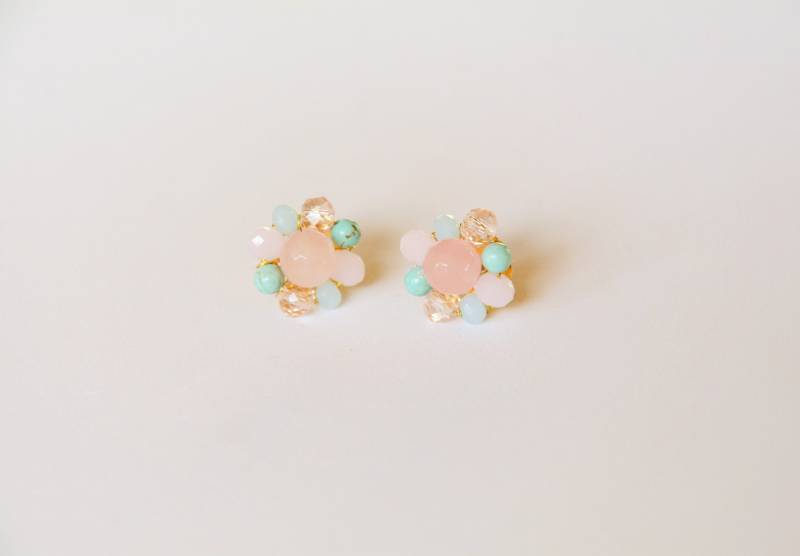 Ohrringe Mit Kristallen, Rosenquarz Und Steine Ohrringe Mit Kristallen, Rosenquarz Und Steine von CristinaArnoldJoyas