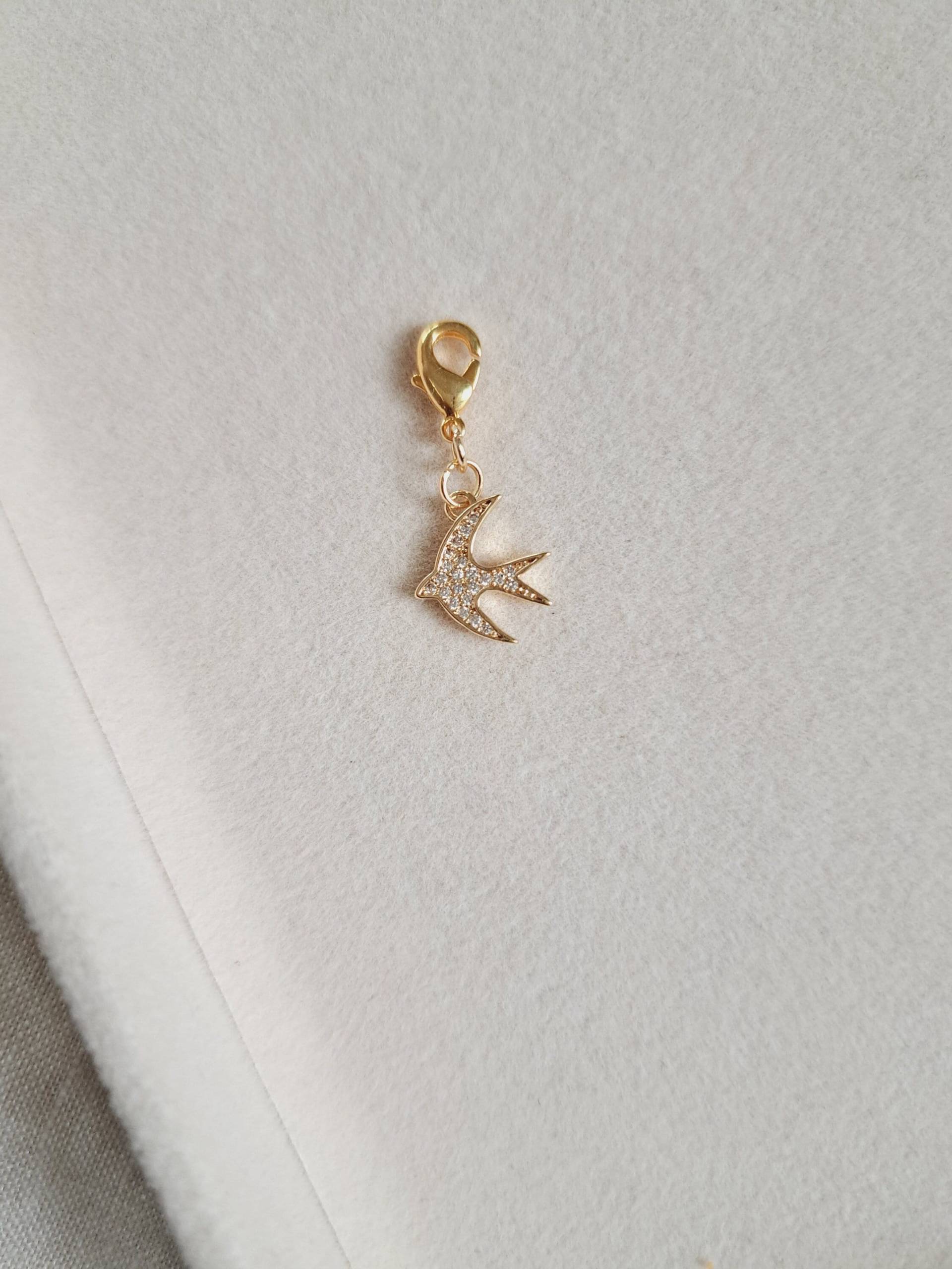 Wechselanhänger - Vogel Anhänger 24K Gold Filled von CristinaArnoldJoyas