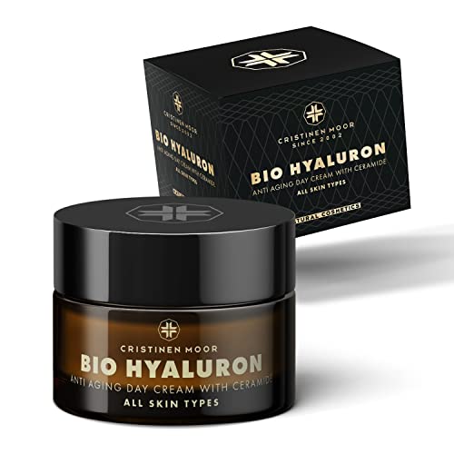 Cristinen Moor Bio Hyaluron Creme | Naturkosmetik Anti Aging Tagescreme mit Hyaluron niedermolekular + Ceramide | Anti Falten Gesichtscreme für Frauen & Männer | tierversuchsfrei | made in Germany von CristinenMoor