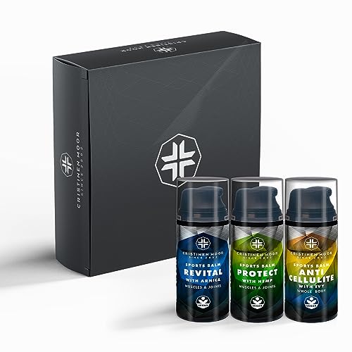 CristinenMoor Sports Balm Set - Geschenkset für Sportler/innen | Haut- und Muskelpflege Fitness Set | Geschenke für Frauen und Männer | Sports Balm Anti Cellulite, Protect & Revital CristinenMoor Sports Balm Set - Geschenkset für Sportler/innen | Haut- und Muskelpflege Fitness Set | Geschenke für Frauen und Männer | Sports Balm Anti Cellulite, Protect & Revital von CristinenMoor