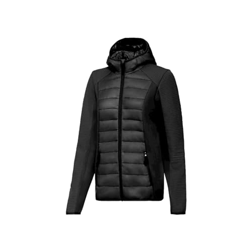 Crivit Damen Outdoor Hybridjacke, mit Kapuze, wasserabweisend und windabweisend (DE/NL/SE/PL, Alphanumerisch, S, Regular, Regular, black) von Crivit