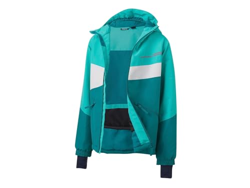 Crivit Kinder & Jugendliche Ski Jacke Skijacke Girls wasserabweisendes Obermaterial (DE/NL/SE/PL, Numerisch, 134, 164, Regular, Mint-Green Abstract (134/140)) von Crivit