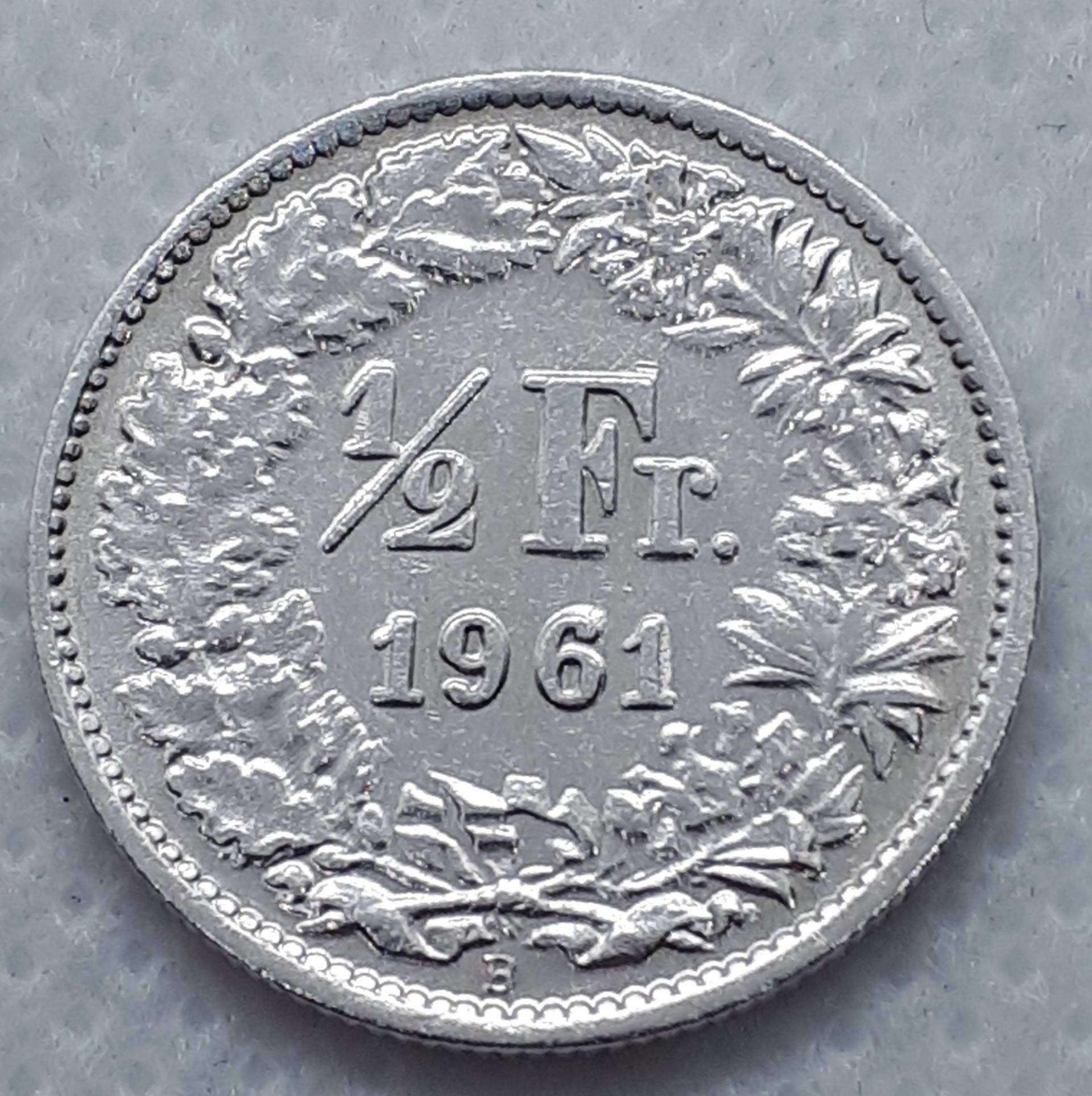 1/2 Franc/Franken Franco 1961. Schweiz Silbermünze Helvetia - Original Silbermünze 1/2 Franc/Franken Franco 1961. Schweiz Silbermünze Helvetia - Original Silbermünze von Croata