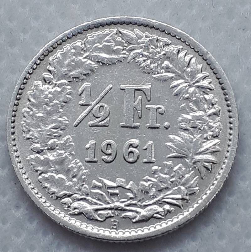 1/2 Franc/Franken Franco 1961. Schweiz Silbermünze Helvetia - Original Silbermünze 1/2 Franc/Franken Franco 1961. Schweiz Silbermünze Helvetia - Original Silbermünze von Croata