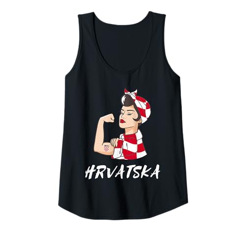 Damen Hrvatska Pride Strong Girl Kroatien Flagge Wurzeln Kroatisch Tank Top Damen Hrvatska Pride Strong Girl Kroatien Flagge Wurzeln Kroatisch Tank Top von Croatia Flag Croatian Roots Hrvatska