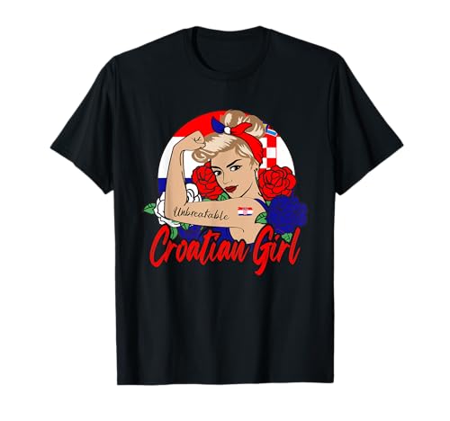 Kroatische Mädchen Kroatien Frau Kroaten Flagge T-Shirt von Croatia Girl Croatian