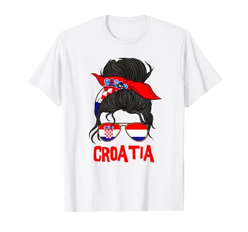 Kroatien für Mädchen Kroatische Flagge für Frauen Kroaten T-Shirt von Croatia for Girls and Women