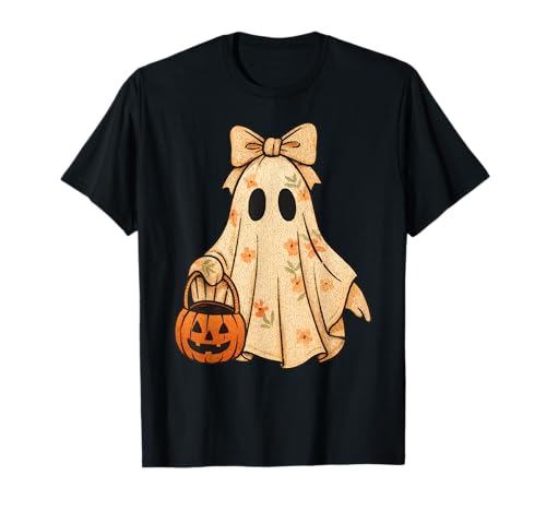 Crochet Ghost Boho Floral Halloween Kürbis Herren Damen Kinder T-Shirt von Crochet Ghost Boho Floral Halloween