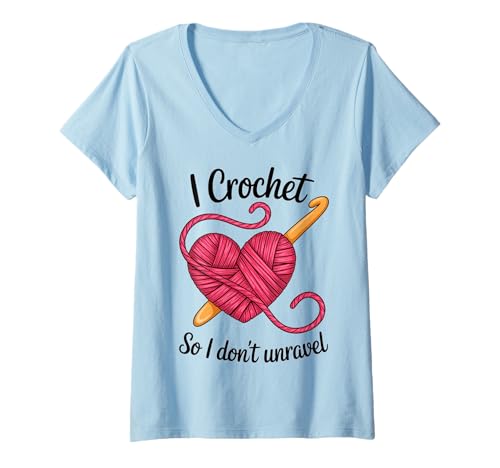Damen Lustig Ich häkle, damit ich Nicht aufreiße Crafter Crocheter Unravel T-Shirt mit V-Ausschnitt Damen Lustig Ich häkle, damit ich Nicht aufreiße Crafter Crocheter Unravel T-Shirt mit V-Ausschnitt von Crochet Lovers Unravel Their Creativity