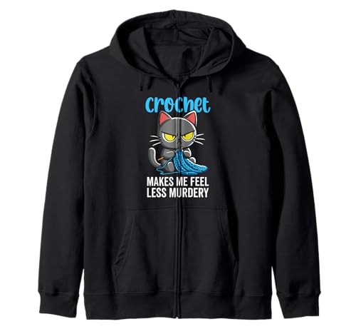 Beim Häkeln fühle ich Mich weniger Mörderische Katze häkeln für Frauen Kapuzenjacke Beim Häkeln fühle ich Mich weniger Mörderische Katze häkeln für Frauen Kapuzenjacke von Crochet makes me feel less Murdery funny