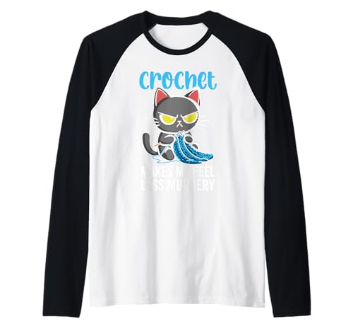 Beim Häkeln fühle ich Mich weniger Mörderische Katze häkeln für Frauen Raglan Beim Häkeln fühle ich Mich weniger Mörderische Katze häkeln für Frauen Raglan von Crochet makes me feel less Murdery funny