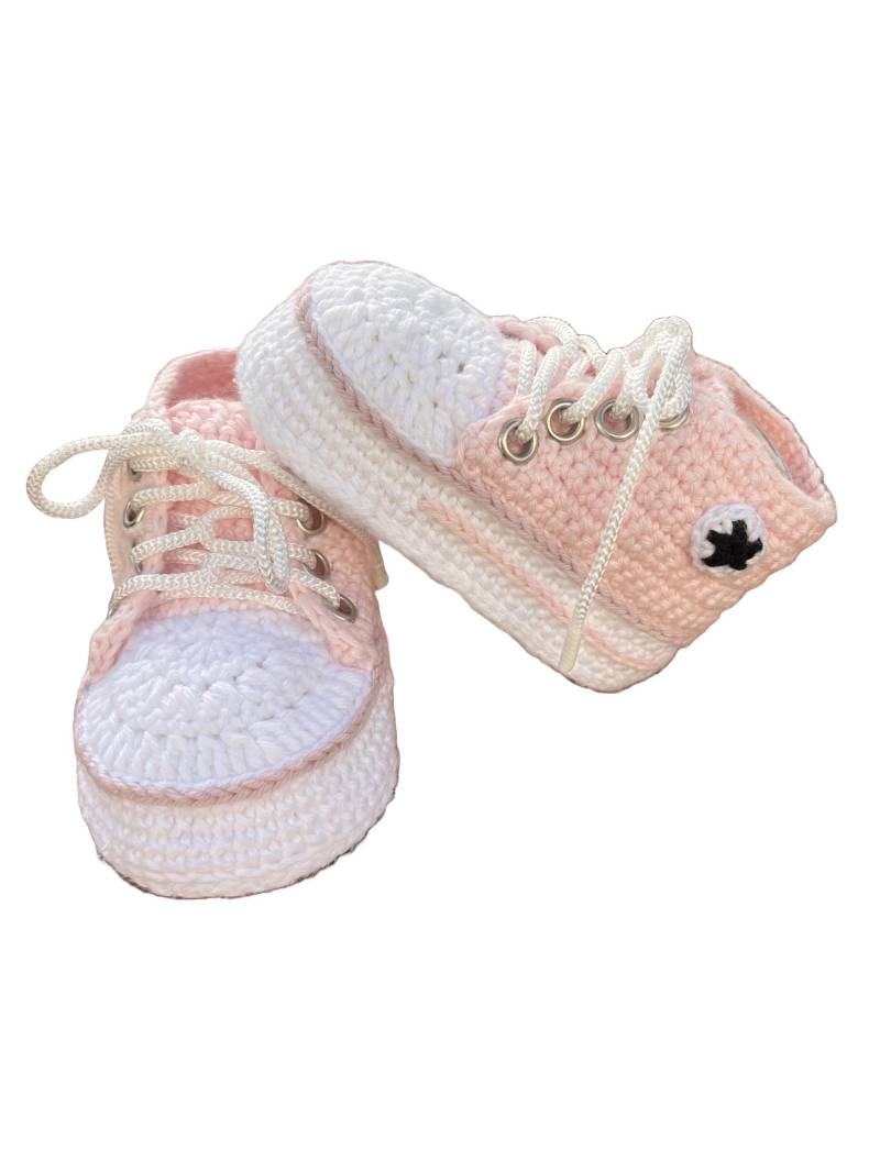 Gehäkelte Babyschuhe Rosé von CrochetAnneDesign