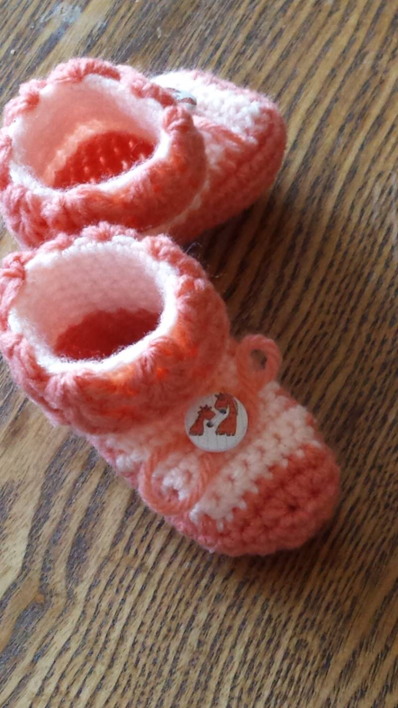 Babyschuhe Pfirsich 0 Bis 3 Monate von CrochetByChristi