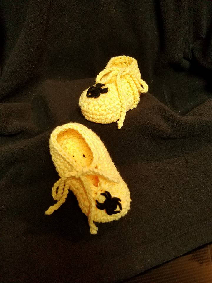 Gehäkelte Baby Spider Schuhe 3 Monate von CrochetByChristi
