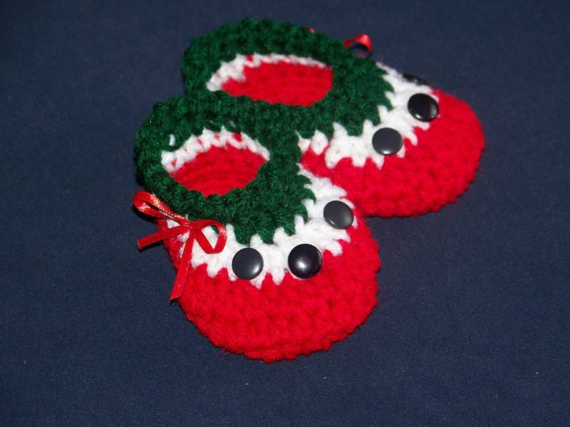 Wassermelone Stück Baby Booties/Schuhe Von 0 Bis 3 Monate von CrochetByChristi