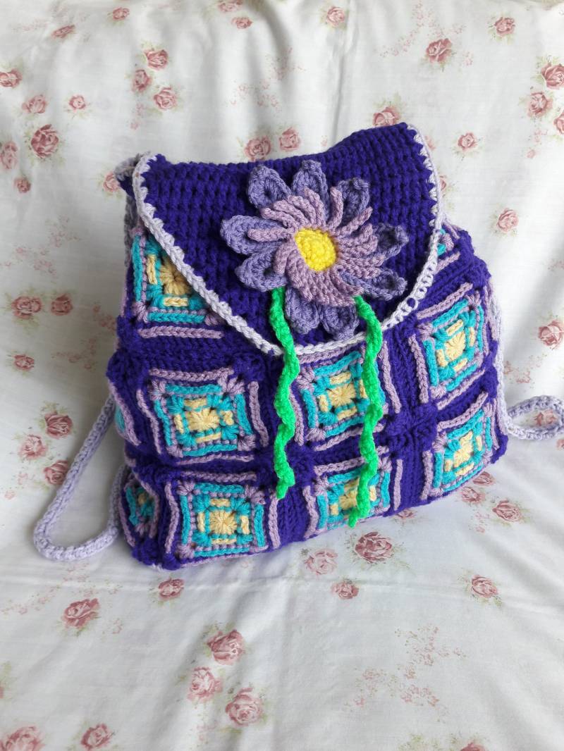 Hakter Rucksack, Crochet Shoulder Bag, Handtaschen, Tote Boho Backapck von CrochetForEverything