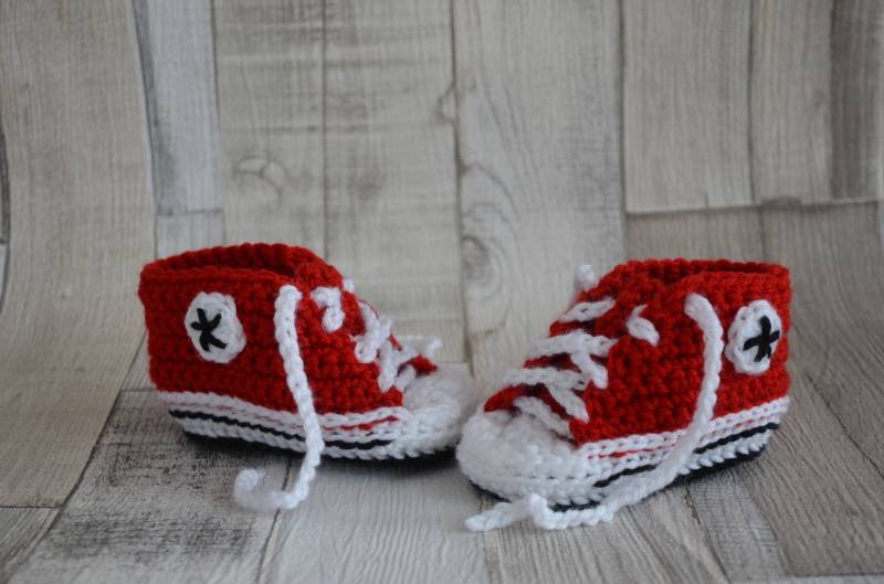 Babyschuhe Sneaker - Rot/Red von CrochetKat2017