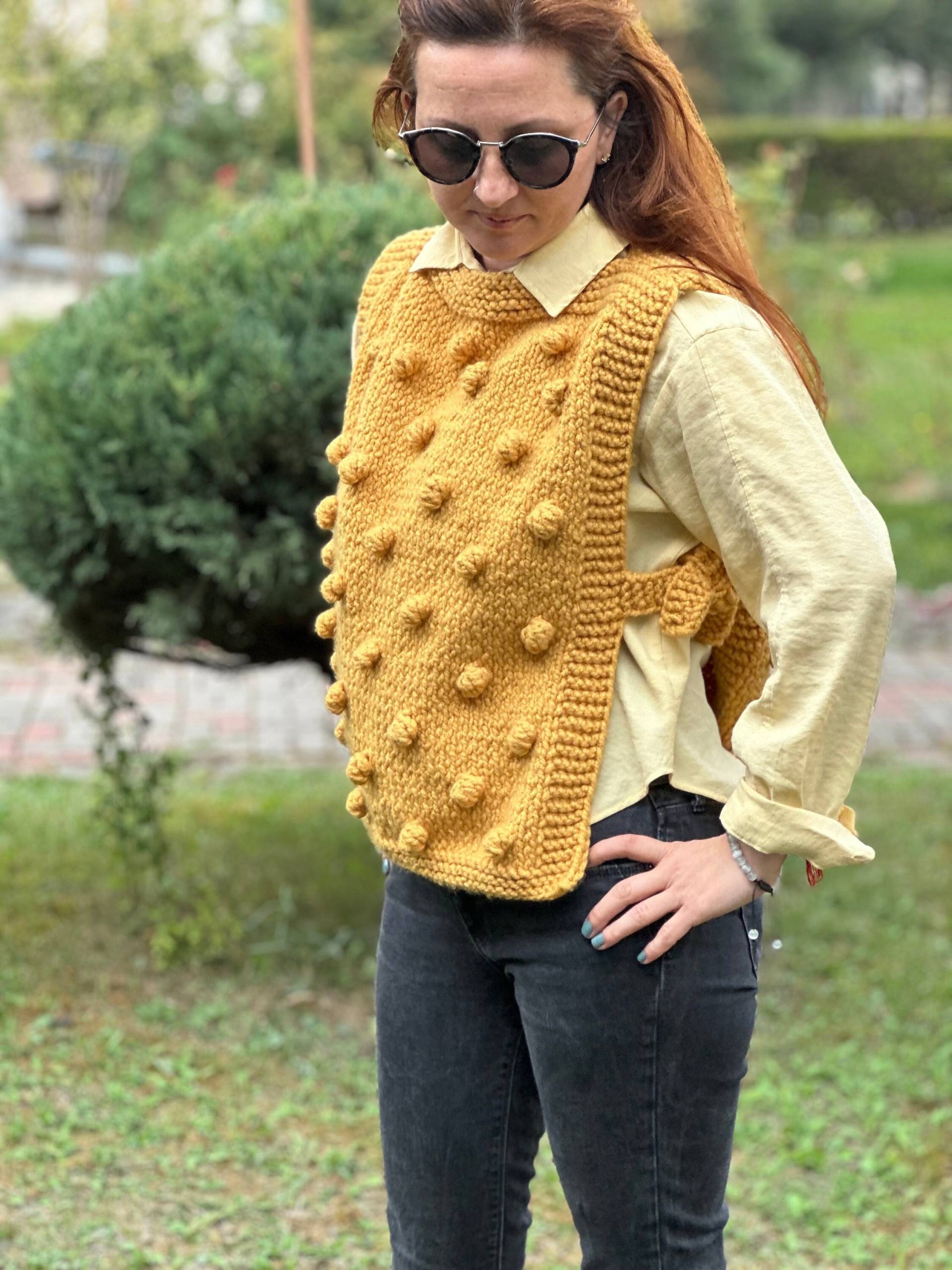 Handgestrickte Pullover Weste, Häkelpullover, Handgemachte Winterpullover, Strickpullover, Strickpullover Häkelpullover von CrochetNurs