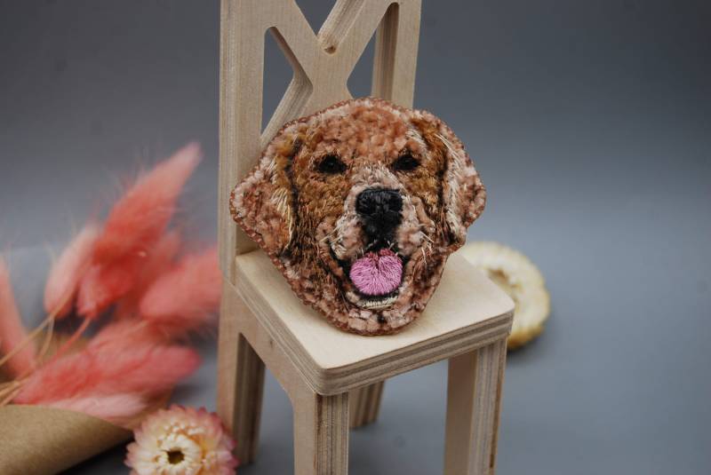 Personalisierte Hunde Portrait Brosche Replikat Schmuck von CrochetOKStudio