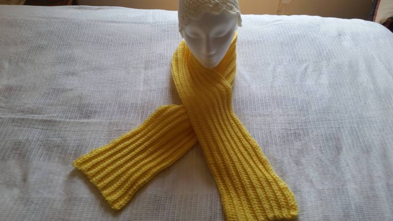 Gehäkelter Schal, Gelber Winterkleidung, Geschenk Für Sie, Geschenkidee Ihn, Unisex Halswärmer, Weicher Versandfertig Gehäkelter Schal, Gelber Winterkleidung, Geschenk Für Sie, Geschenkidee Ihn, Unisex Halswärmer, Weicher Versandfertig von CrochetbyKathie