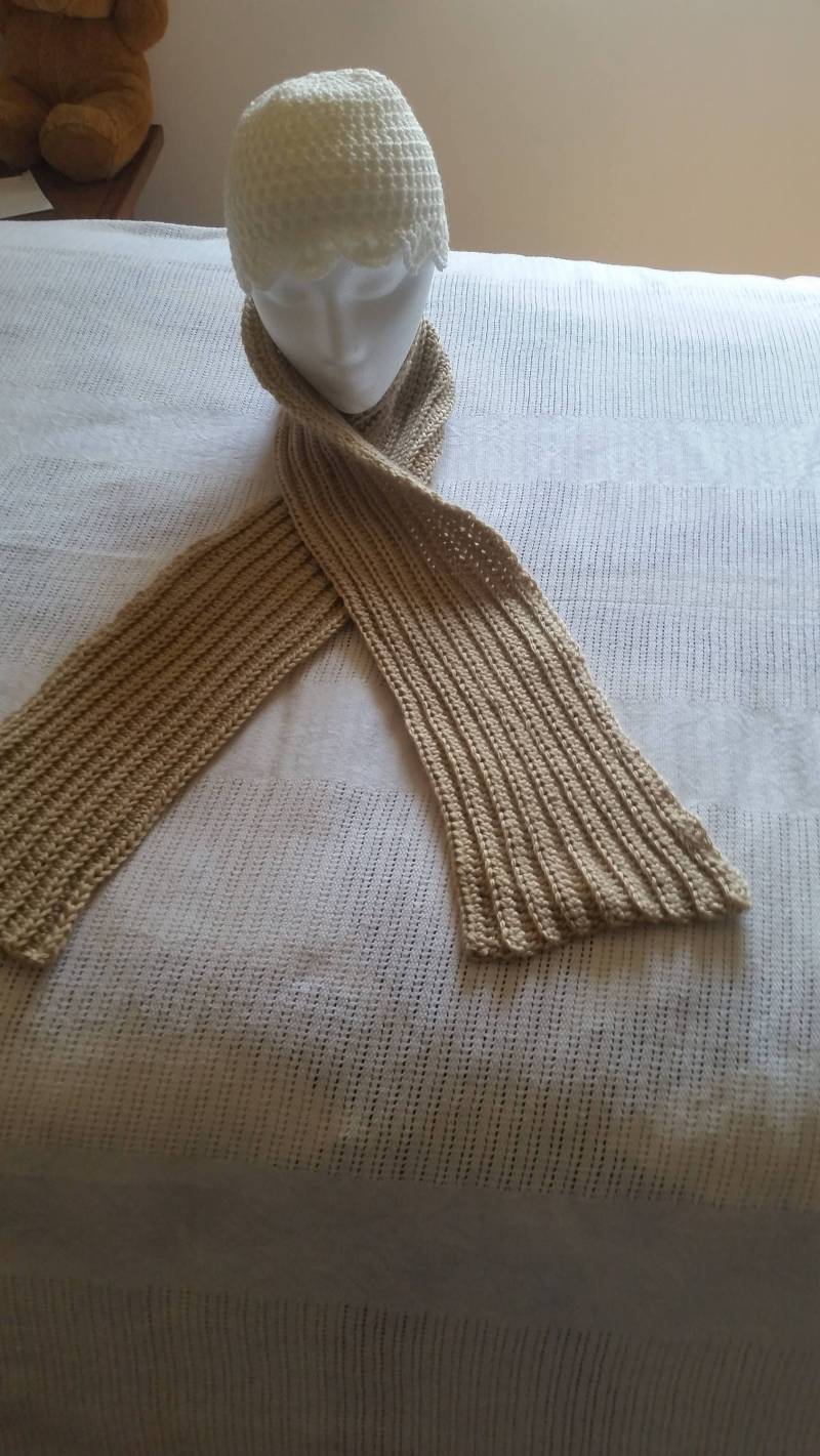 Gehäkelter Schal, Knochenfarbe Winter Tragen, Geschenk Für Sie, Geschenkidee Ihn, Unisex Halswärmer, Weicher Versandfertig von CrochetbyKathie