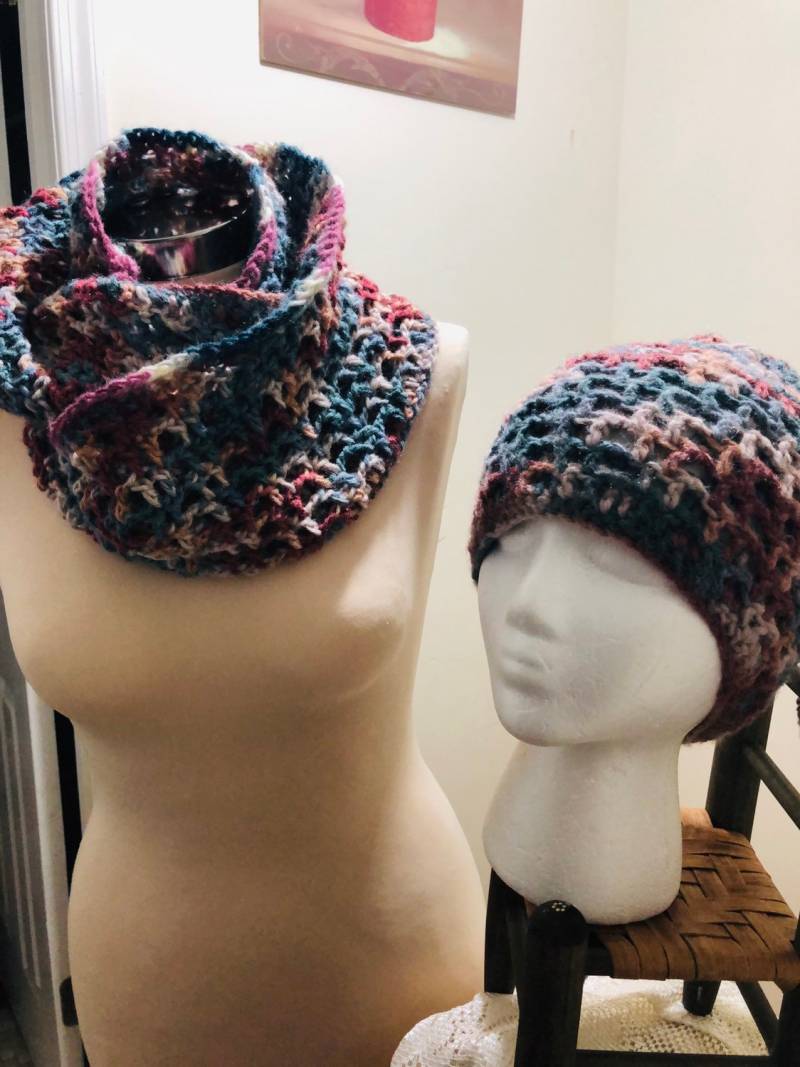 Tweed Mütze & Infinity Schal Set von CrochetedPassions737
