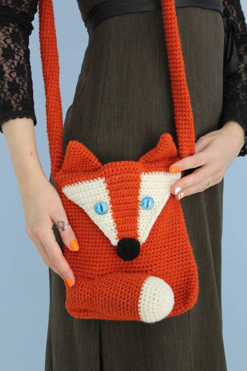 Gehäkelte Fuchs Umhängetasche Handgemachte Wolle Tier Tasche von CrochetingsShop