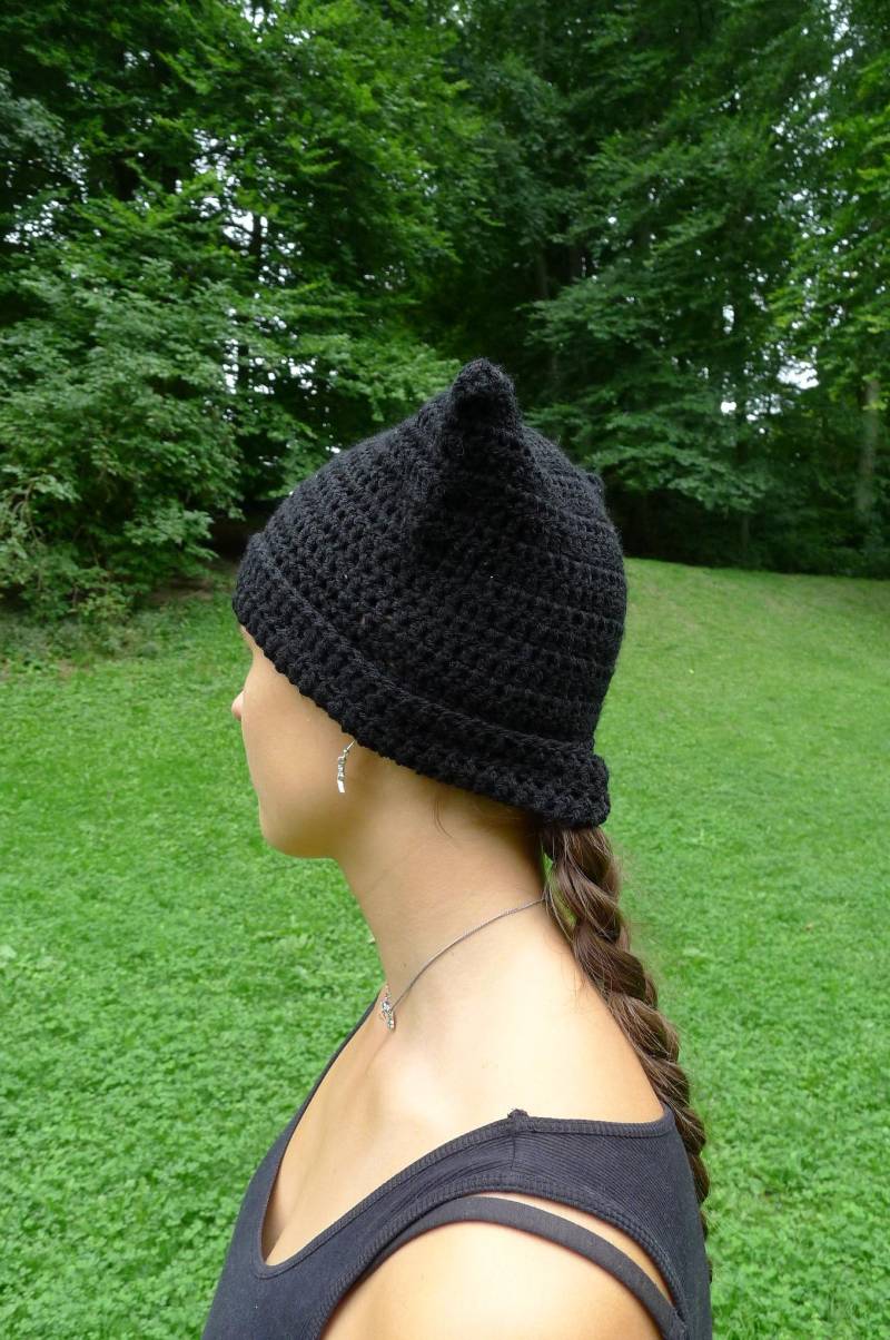Cat Ear Beanie Schwarz Cat Ear Beanie Schwarz von Crochettillii