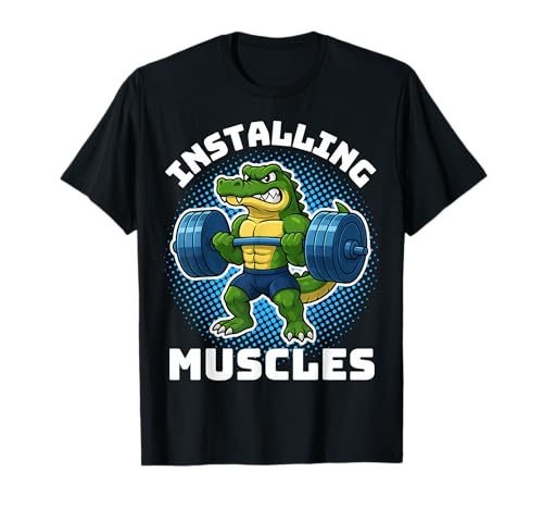Muskeltraining mit Krokodil-Motiv, für Jungen und Herren T-Shirt von Crocodile Weightlifting Gym Fitness Co.
