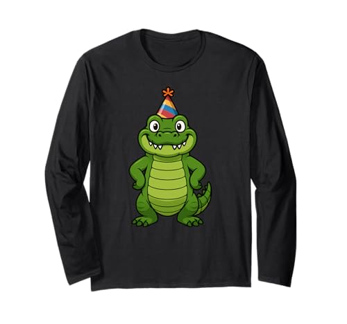 Krokodil Happy Birthday Party Hut Tierliebhaber Geburtstag Jungen Langarmshirt Krokodil Happy Birthday Party Hut Tierliebhaber Geburtstag Jungen Langarmshirt von CrocodileAxis1